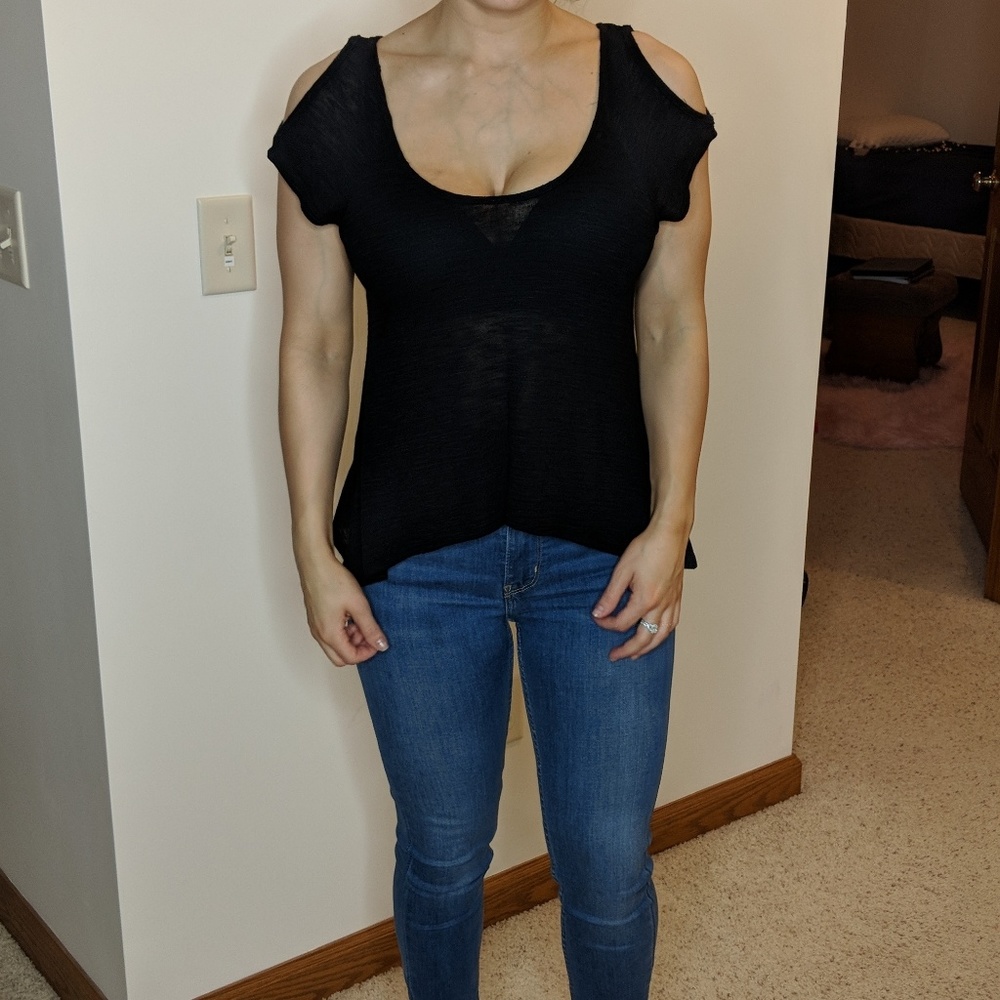 Black Cold shoulder top